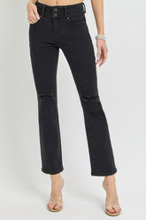 RISEN Women's High Rise Bootcut Jeans with Wide Waistband – Premium Comfort & Style